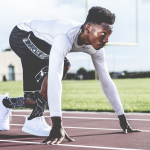 an athlete on tracks